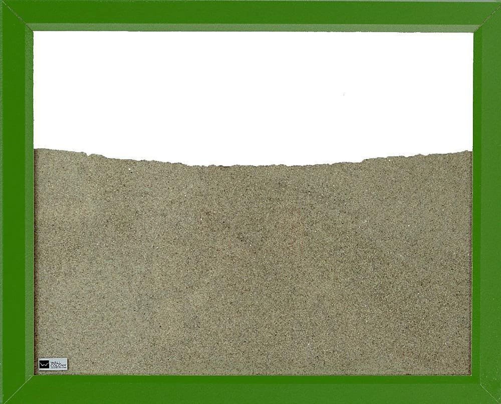 green painted wood frame ant farm