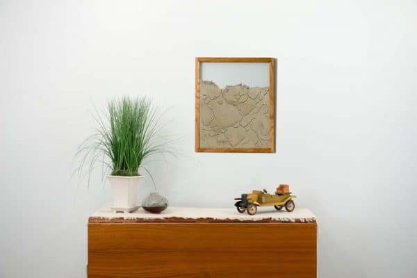 oak natural wood frame ant farm hanging on wall